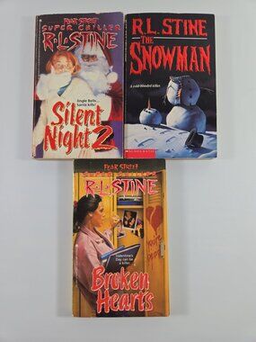 RL Stine Books Silent Night 2 Snowman Fear Street Broken Hearts Vintage Book Lot